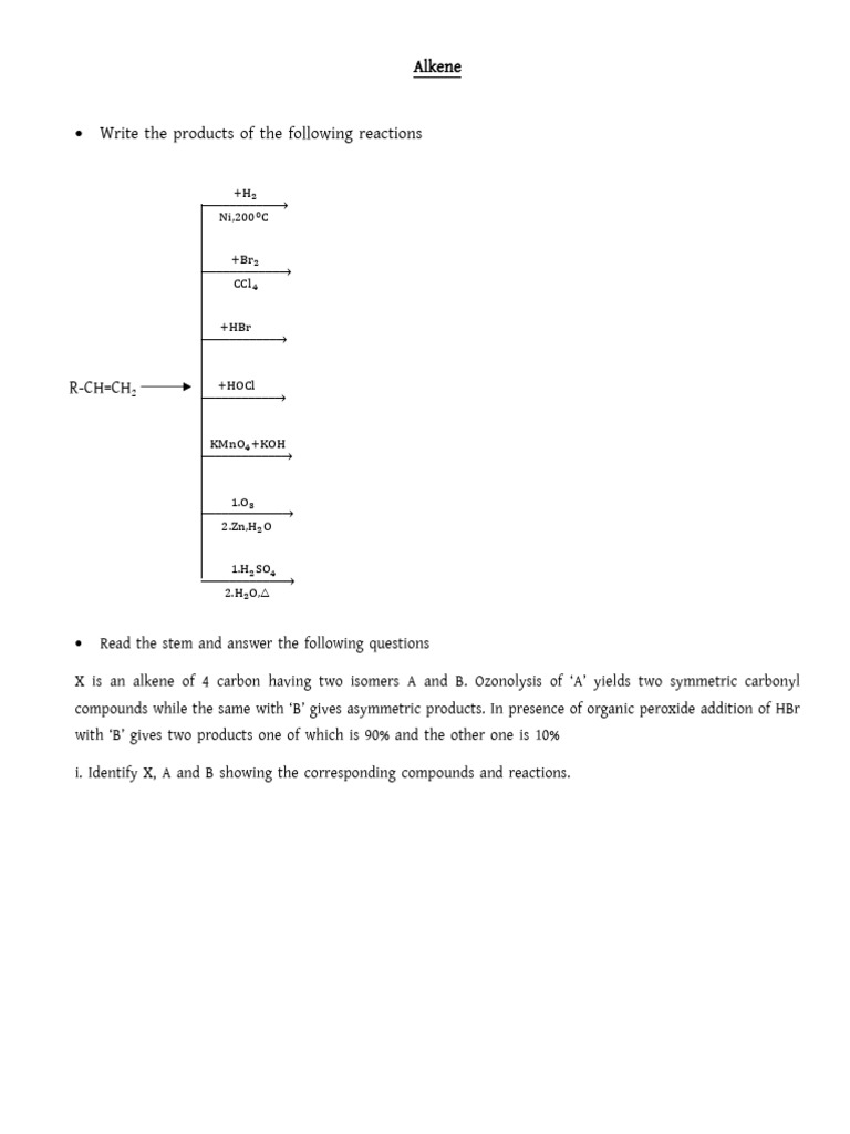 Alkene - Test | PDF