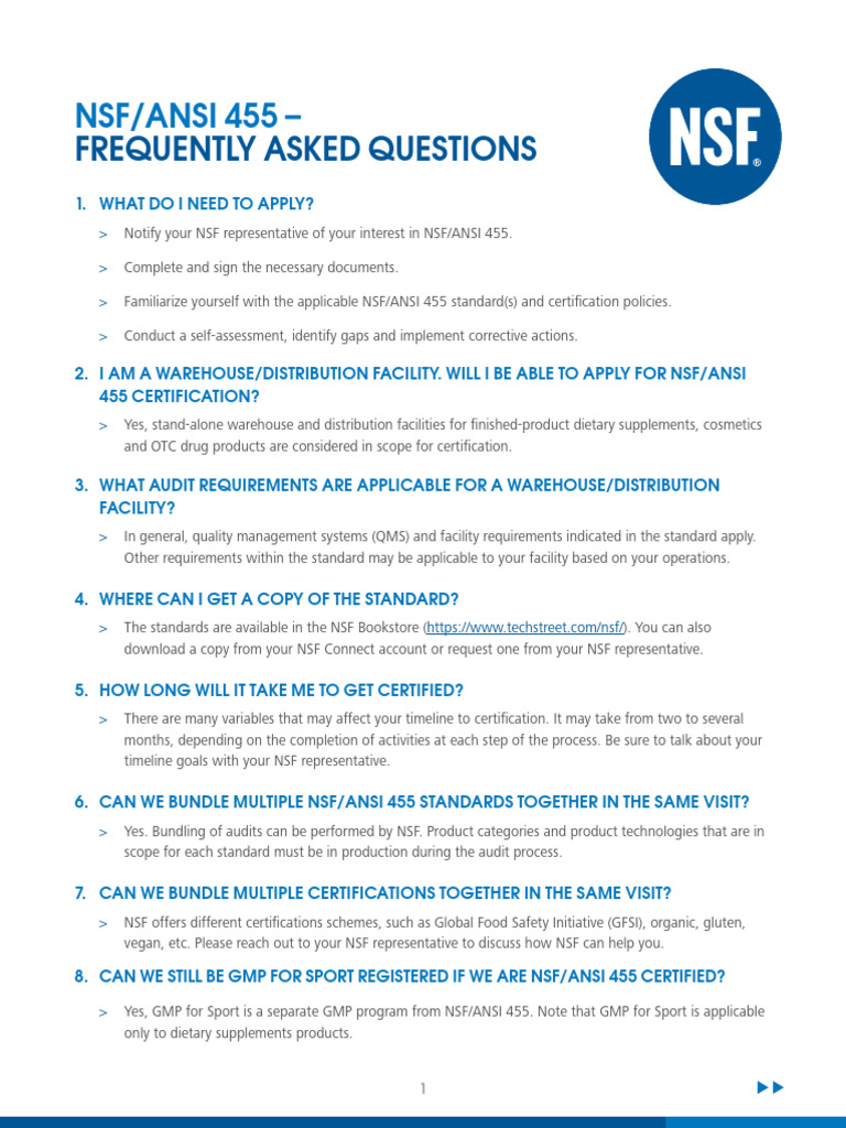 Ds Nsfansi-455-Faq Insert LT en Lds831 | PDF | Certification