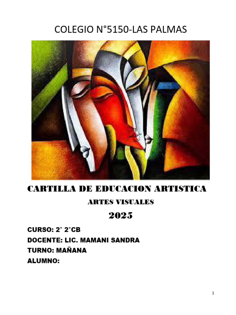 Educación Artística en Artes Visuales 2025 | PDF | Color | Percepción
