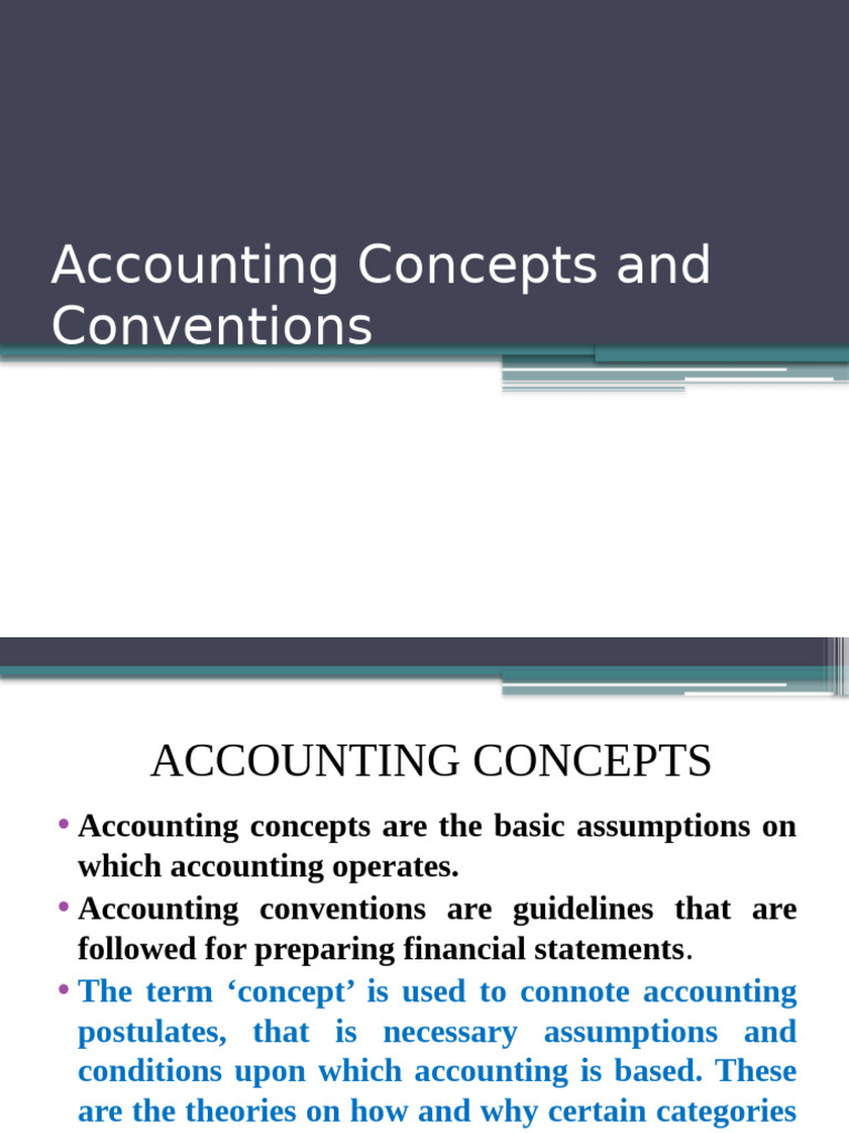 Accounting Concepts and Conventions 1 | PDF | Expense | Going Concern