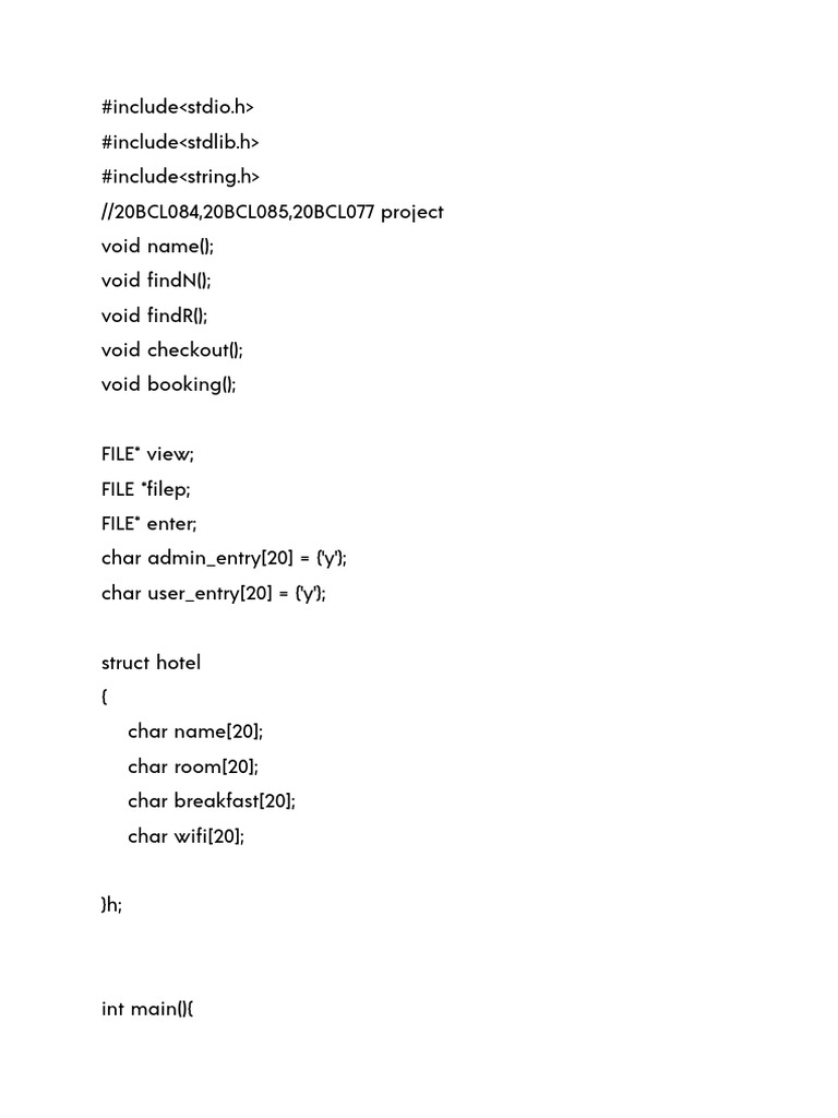 Hotel Management System Code | PDF | Computing | Software