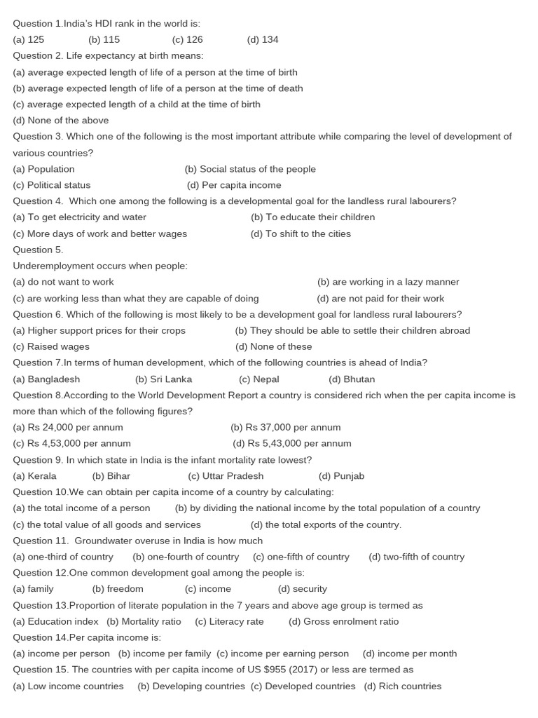 Question 1 | PDF | Literacy | Developing Country