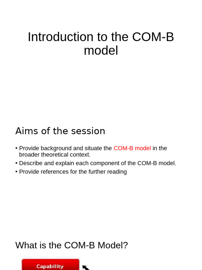 Introduction To The COM-B Model | PDF | Motivation | Motivational