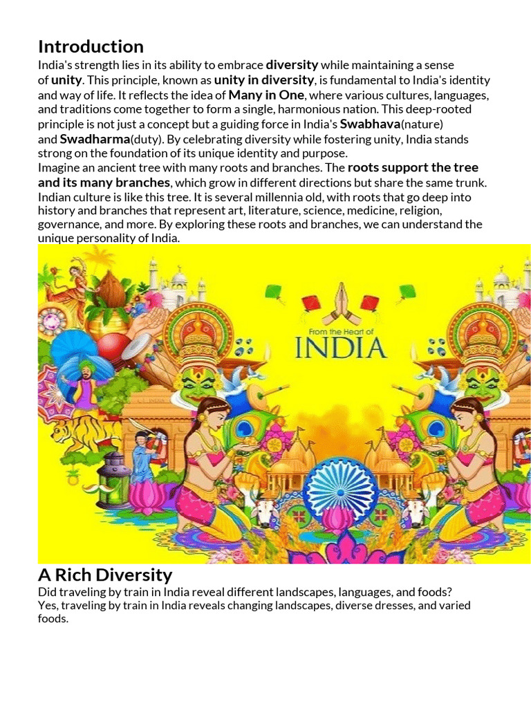Unity in Diversity: India's Cultural Tapestry | PDF | Indian Cuisine ...