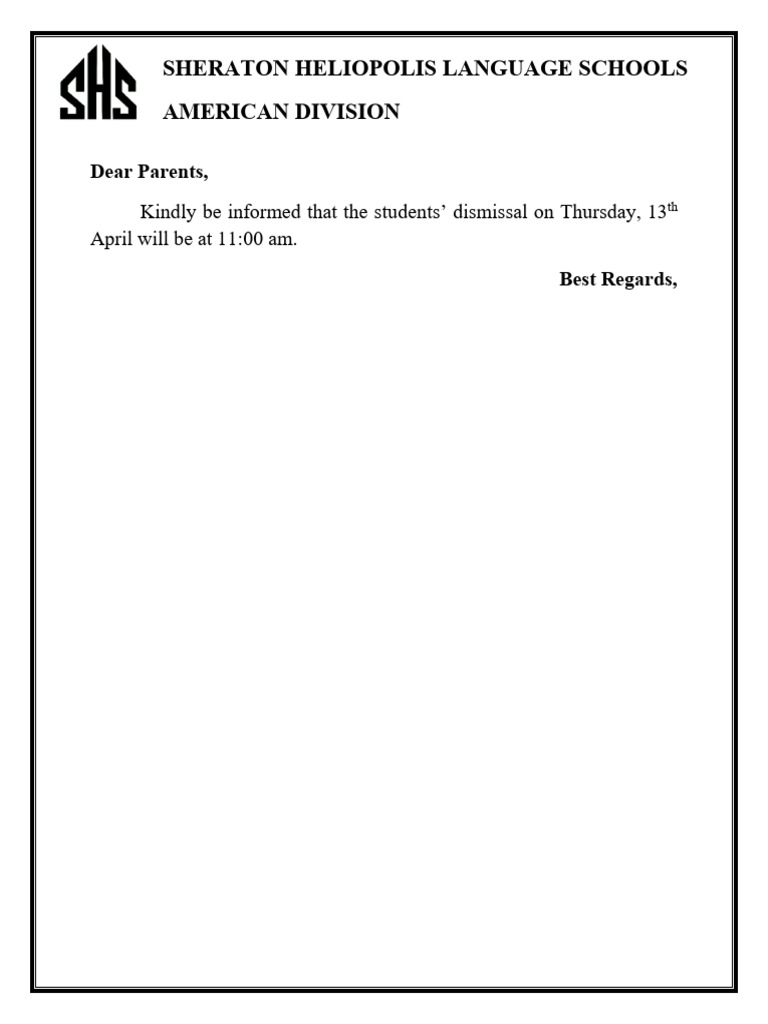 Early Thursday Timing Notice American | PDF