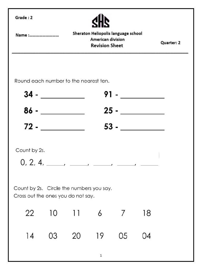 Revision Sheet G 2 Quarter2 Math | PDF
