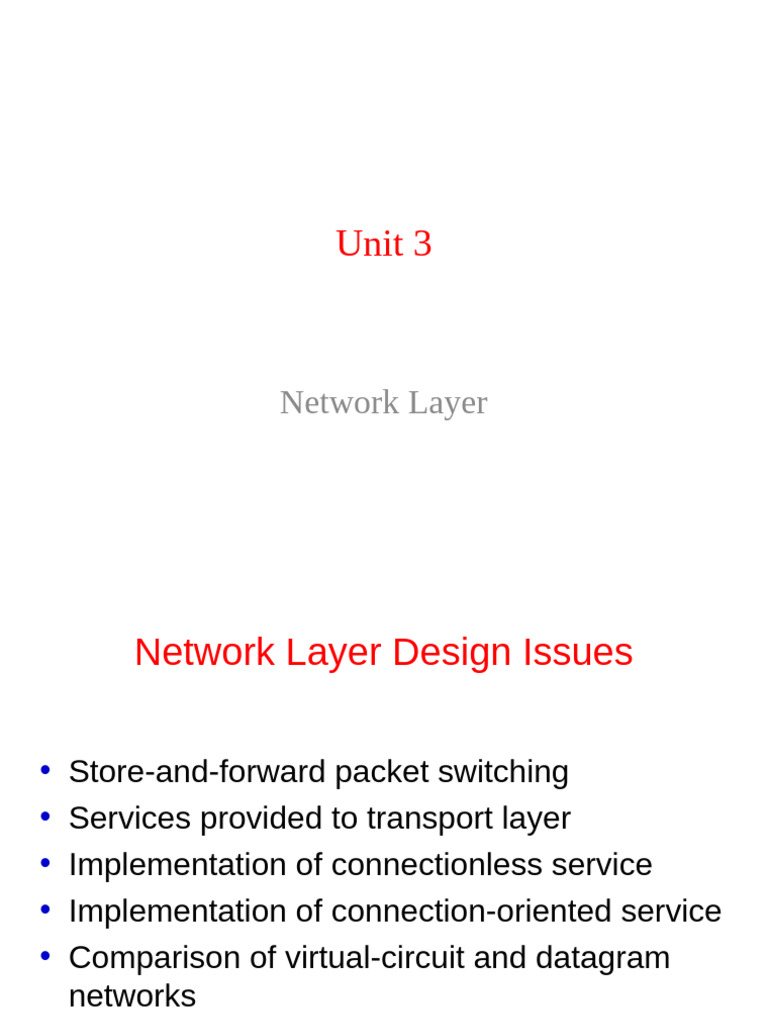 Network Layer Design and Routing Algorithms | PDF | I Pv6 | Internet ...