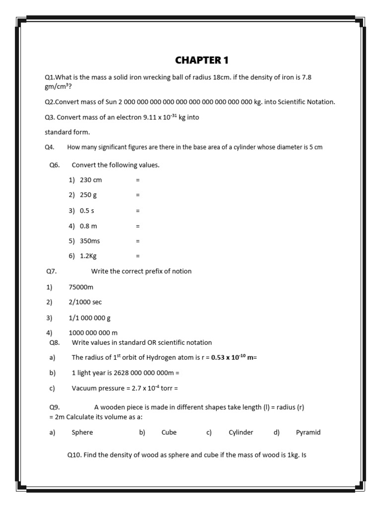 Physics Numerical Problems and Solutions | PDF | Force | Atmosphere Of ...