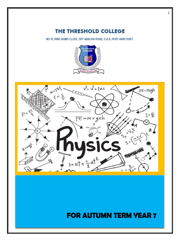 Physics e Notes Year 7 Autumn Term Wk1-3 | PDF | Force | Field (Physics)