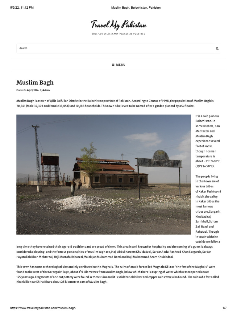 Explore Muslim Bagh, Balochistan | PDF | Pakistan