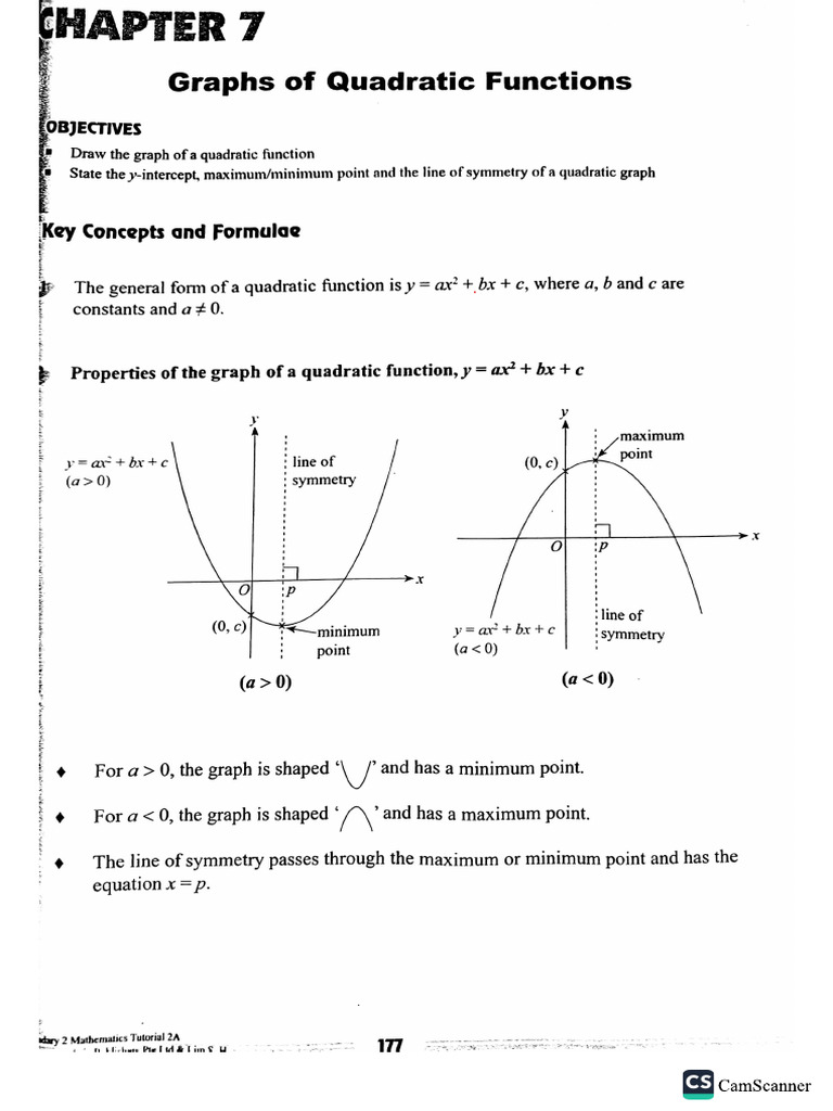 STU - Sec 2A Chapter 7 Quadratic Graph | PDF