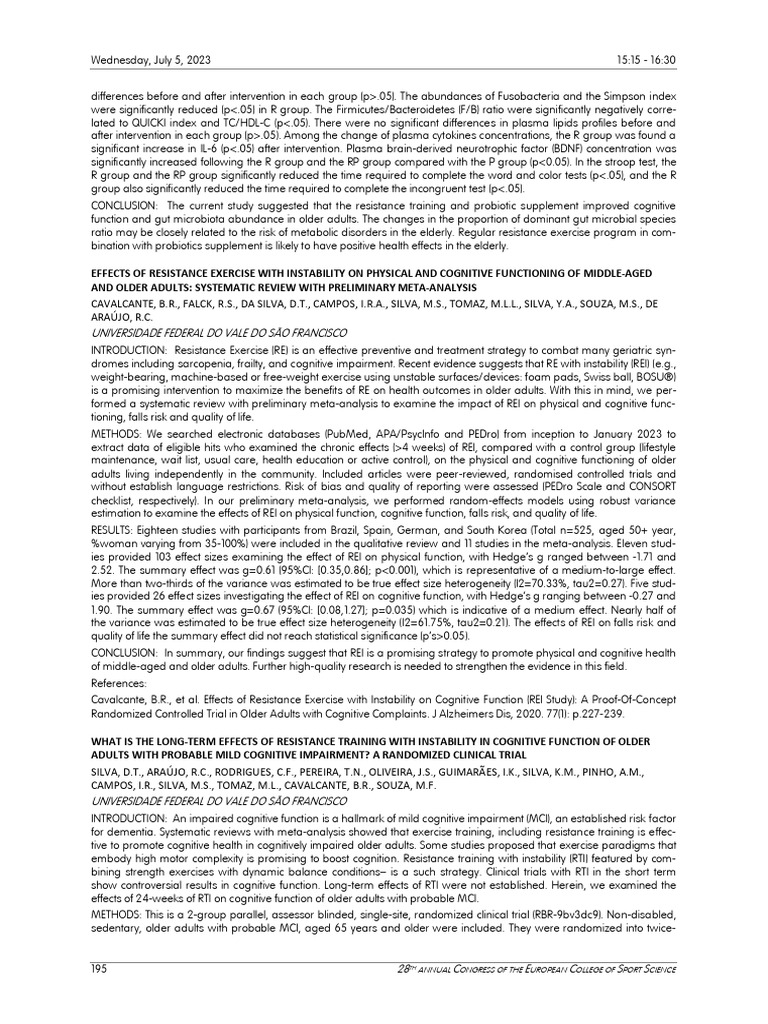 Resistance Training and Cognitive Health in Seniors | PDF | Strength ...