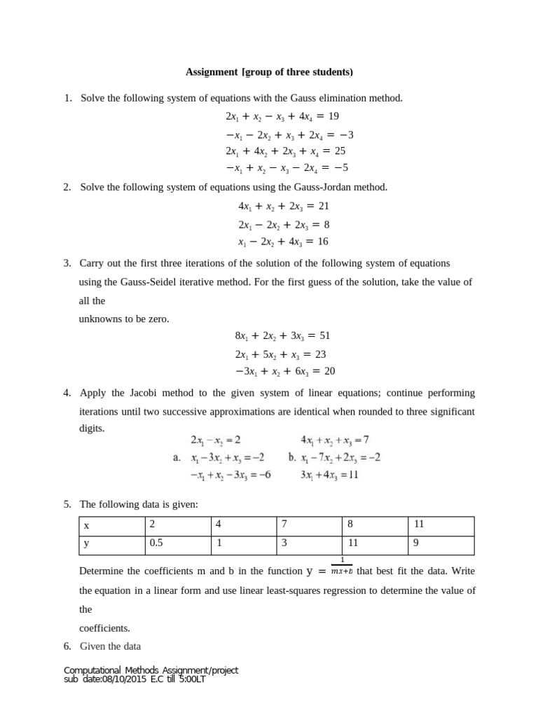 Compt Ass and Project HHGGGHJJJNVFFGGHVB | PDF | Linear Algebra ...