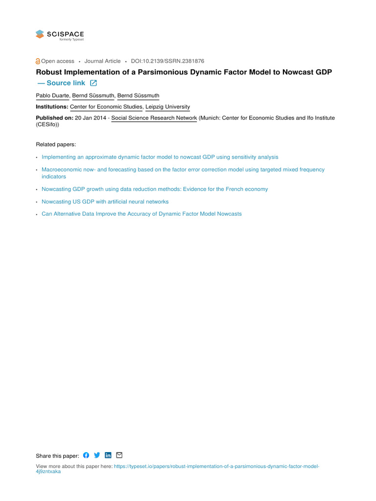Robust Implementation of A Parsimonious Dynamic Factor Model 4j9zntxaka ...