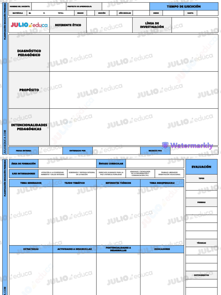 Planificación Educativa Primaria 2023 | PDF | Plan de estudios ...