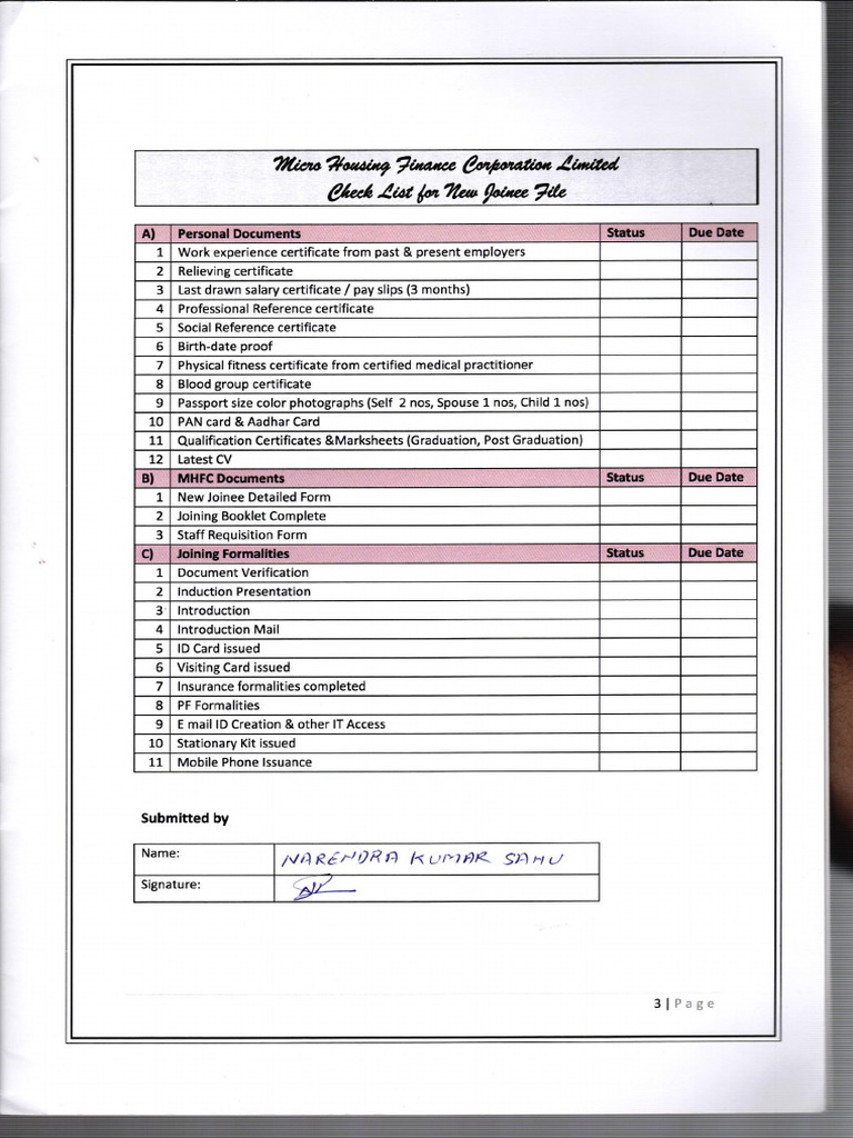 Essential Documents for New Employees | PDF