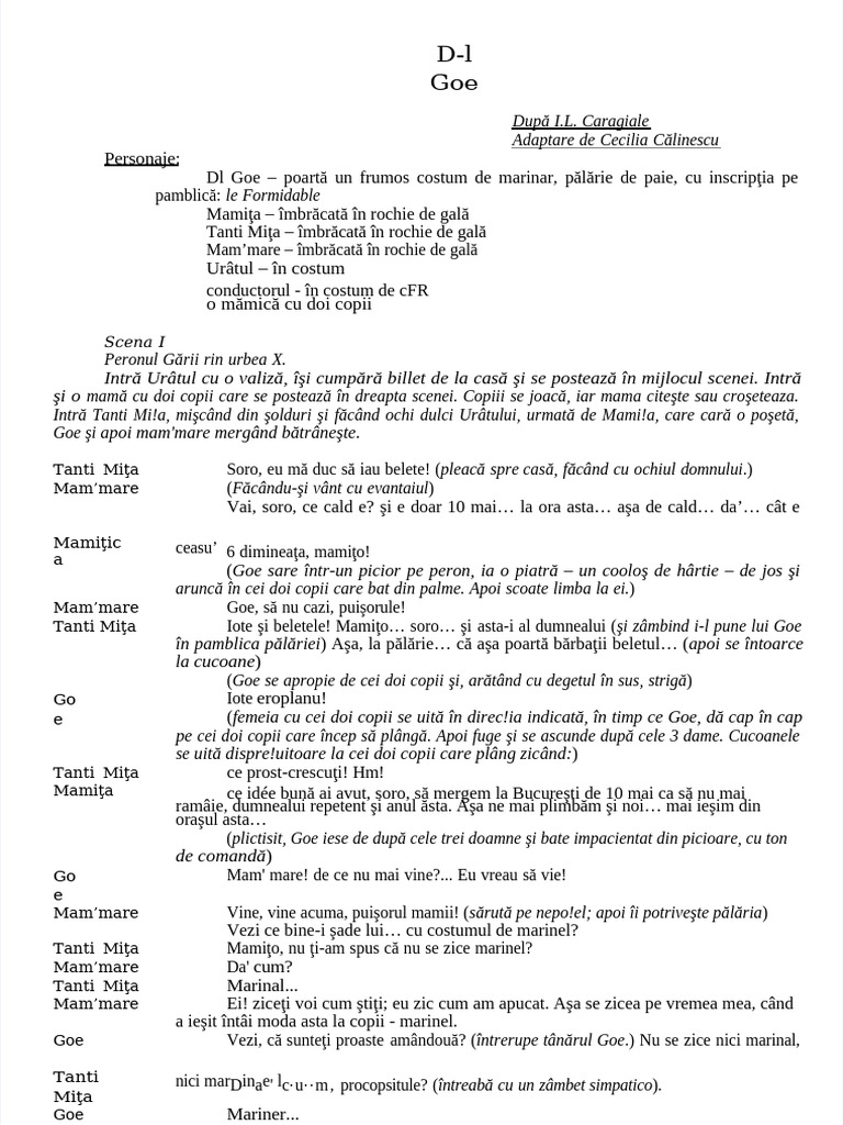 D L Goe Sceneta de Teatru | PDF