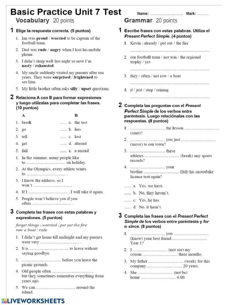 Unit 7 Basic Practice | PDF