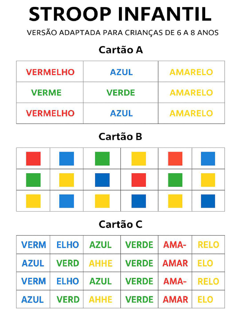 Teste de Stroop Infantil | PDF