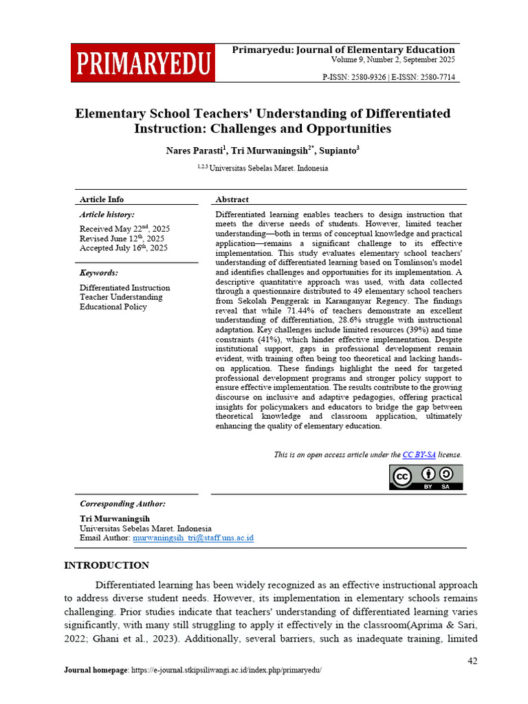 Teacher Insights on Differentiated Instruction | PDF | Differentiated ...