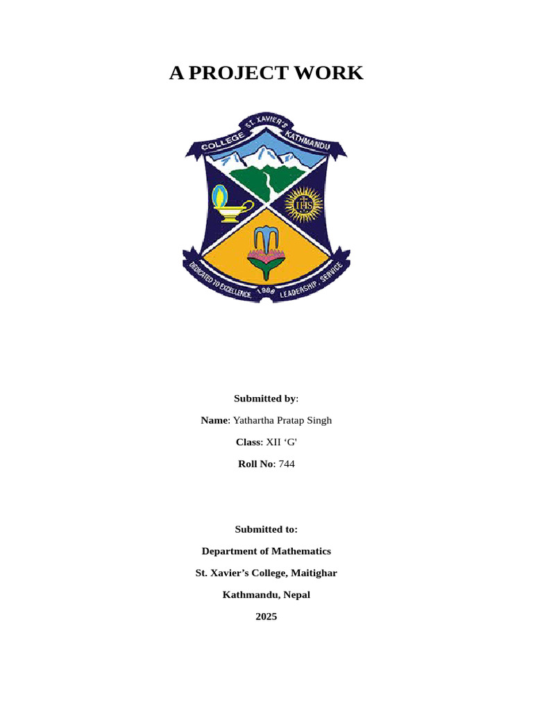 Mathematics Project Work 1 Pdf