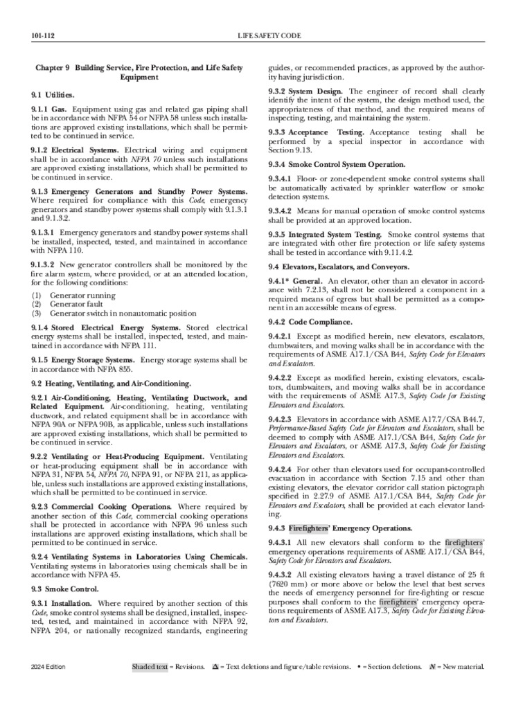 Nfpa 101-2024-117-128 | PDF | Elevator | Fire Sprinkler System