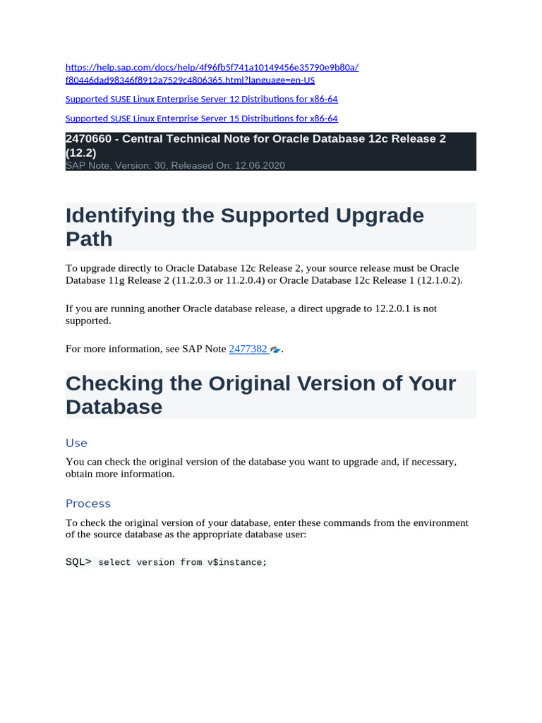 Oracle 12c Upgrade Requirements Guide | PDF | Oracle Corporation ...