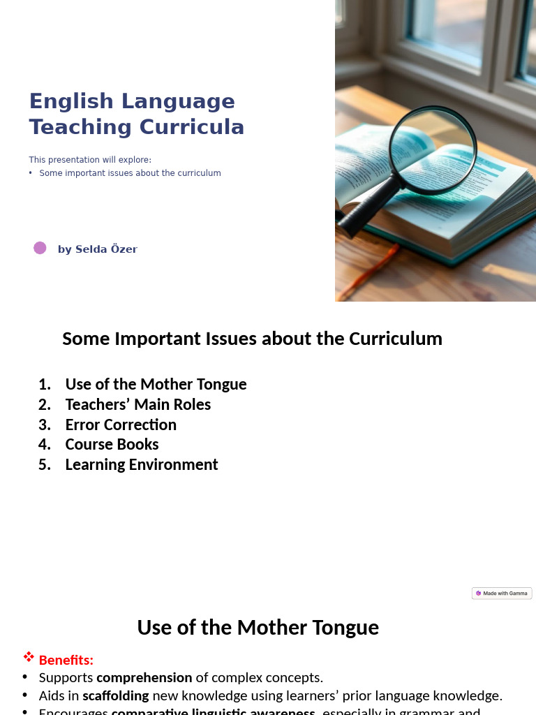 English Language Teaching Curriculum Insights | PDF | Learning | Curriculum