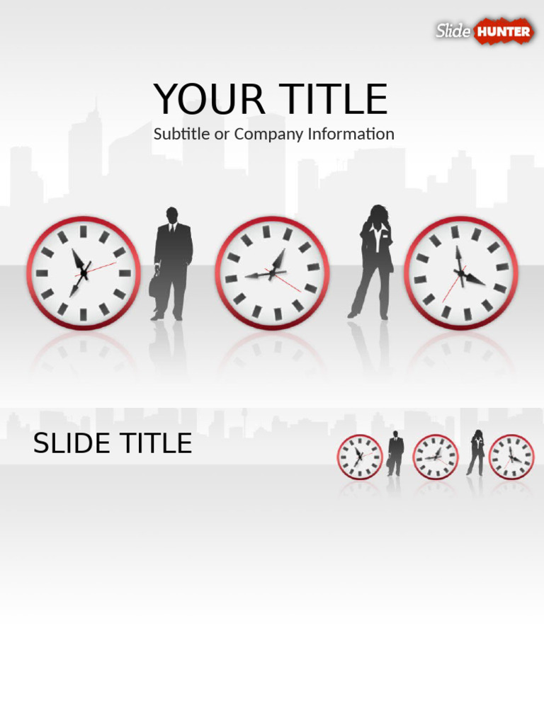 Time Management Red PPT Template | PDF