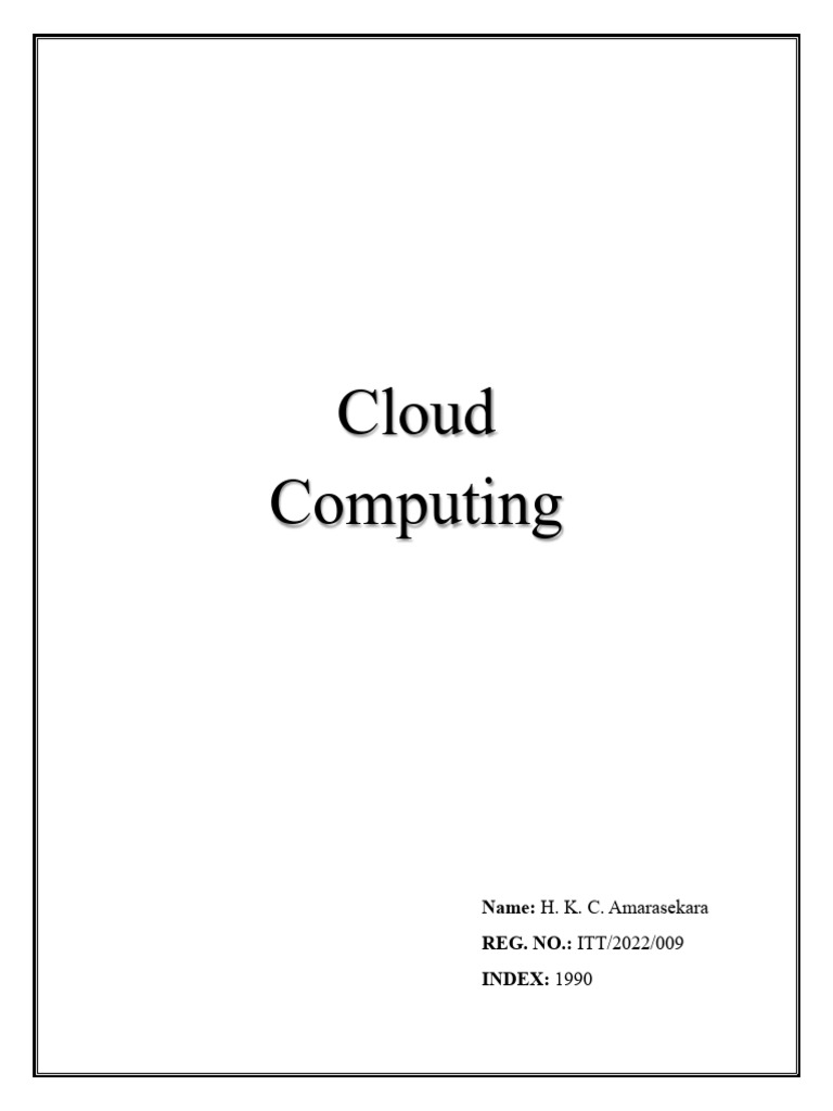 Cloud Computing: Name: REG. NO.: Index | PDF | Cloud Computing ...