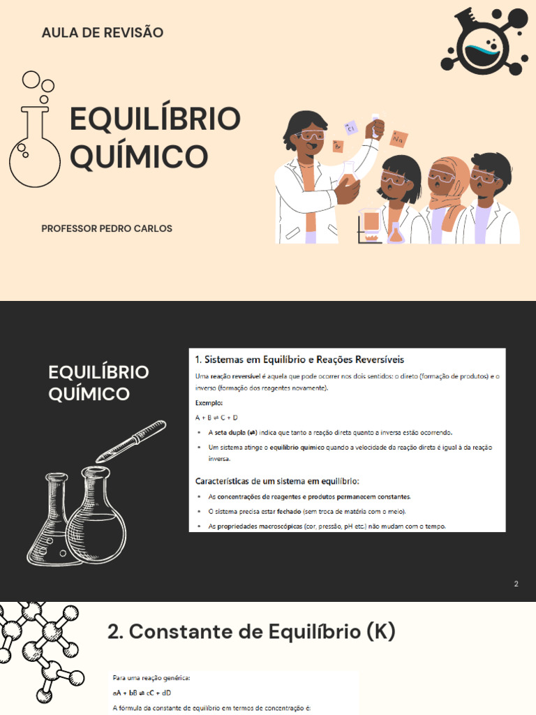 Revisão de Equilíbrio Químico e K | PDF
