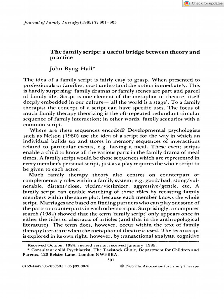 Understanding Family Scripts in Therapy | PDF | Psychotherapy | Family ...