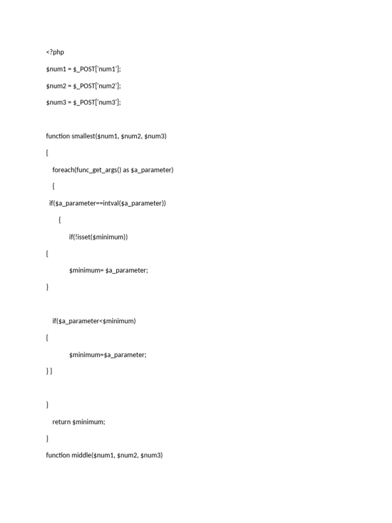 PHP Functions for Number Comparison | PDF