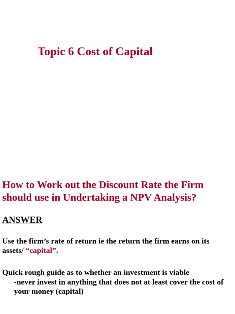 Understanding Cost of Capital and WACC | PDF | Cost Of Capital | Debt