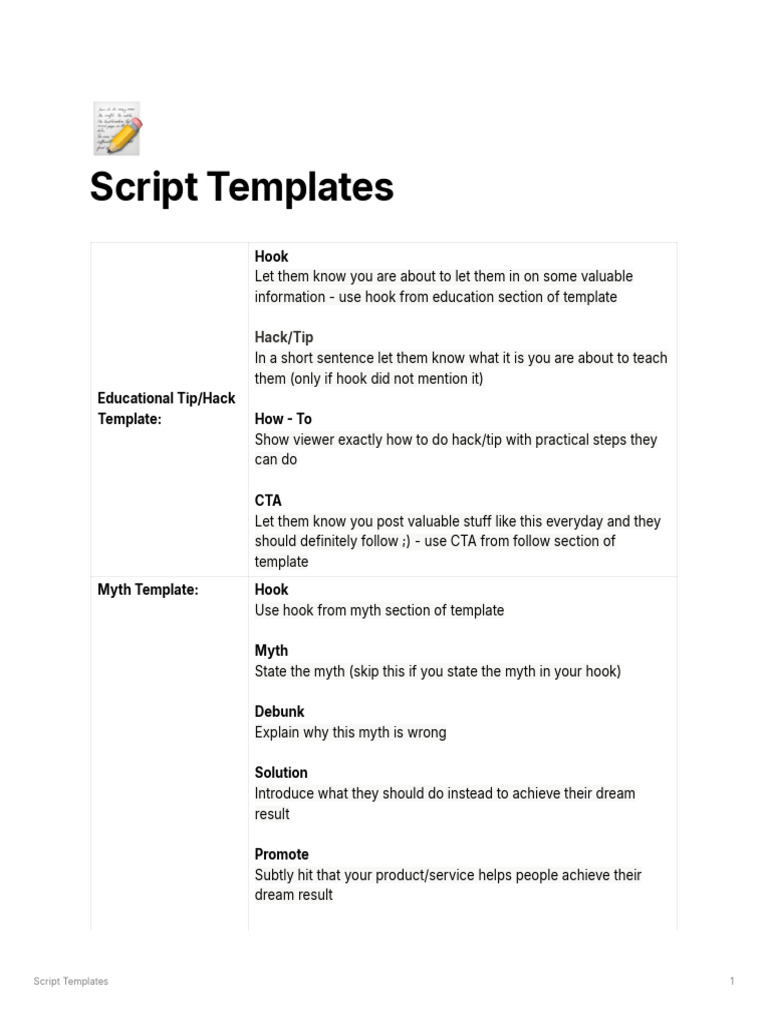 Effective Script Templates for Engagement | PDF