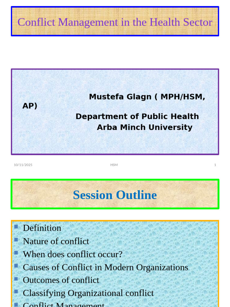Health Sector Conflict Management Guide | PDF | Mediation | Value (Ethics)