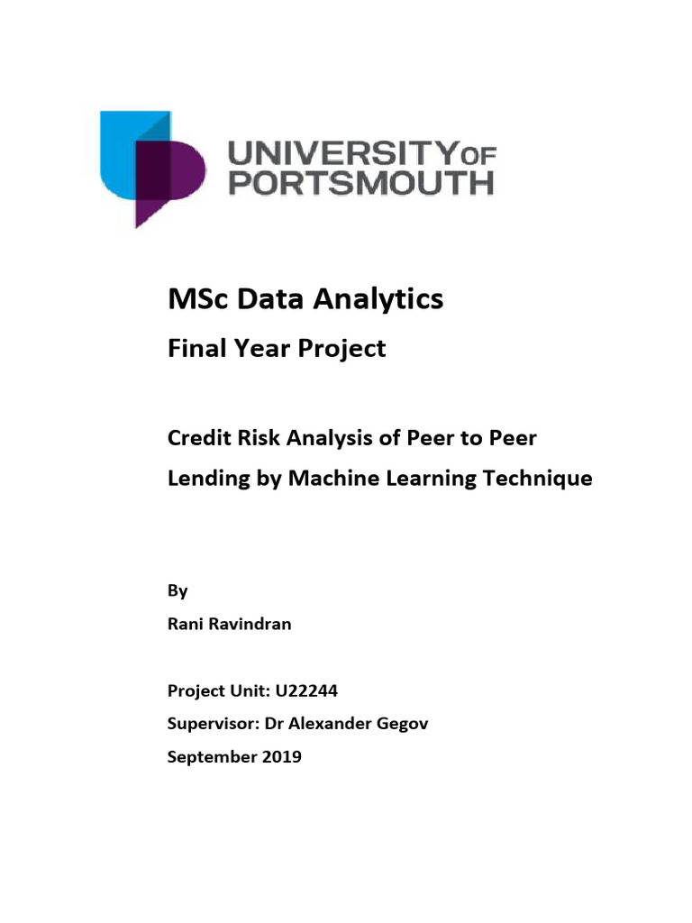 Credit Risk Analysis in P2P Lending | PDF | Machine Learning | Data Mining