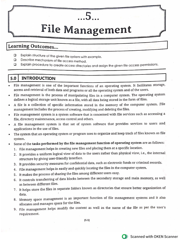 Unit 05 File Management | PDF