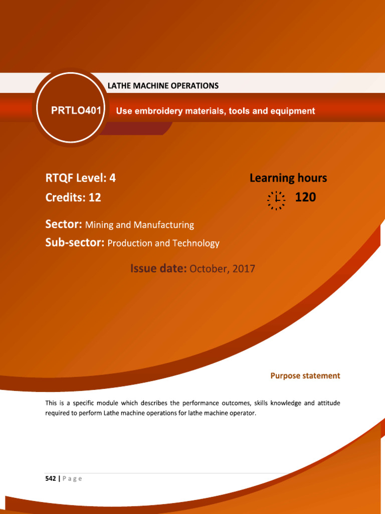 Prtro401 Lathe Machine Operations | PDF
