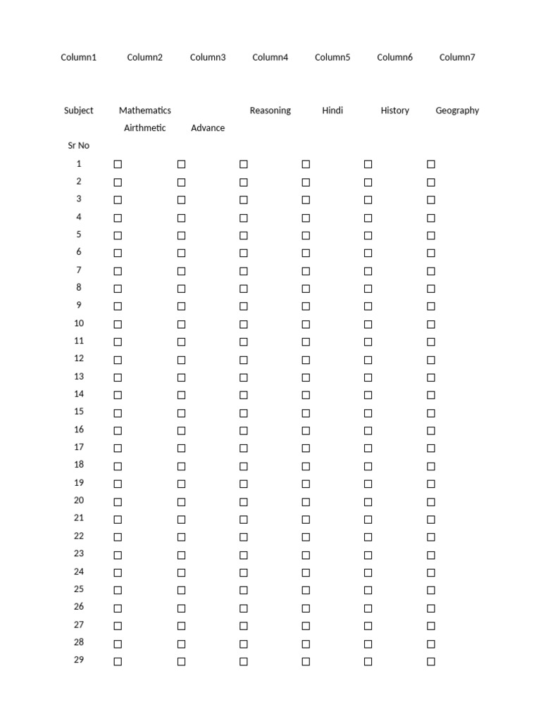 Study Table Course Complete Checks | PDF