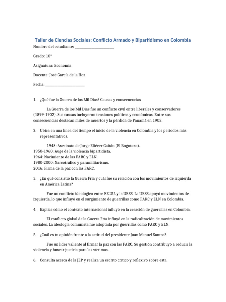 Conflicto Armado y Bipartidismo en Colombia | PDF | Colombia | Guerra ...