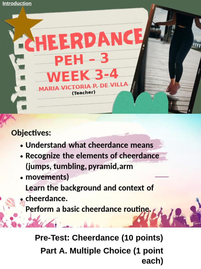 Introduction to Cheerdance Elements | PDF | Cheerleading | Recreation