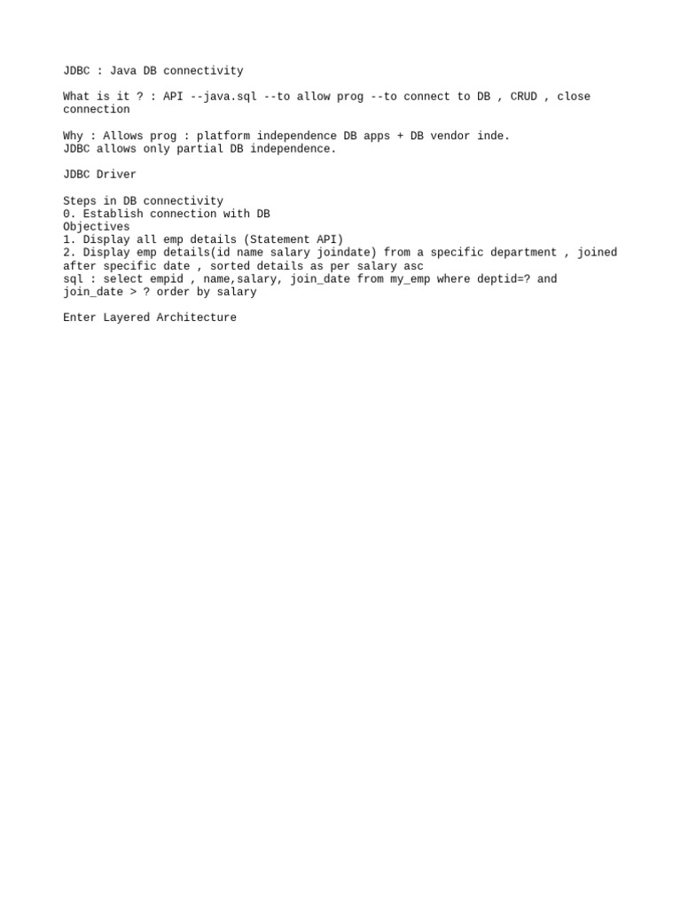 JDBC: Java Database Connectivity Guide | PDF