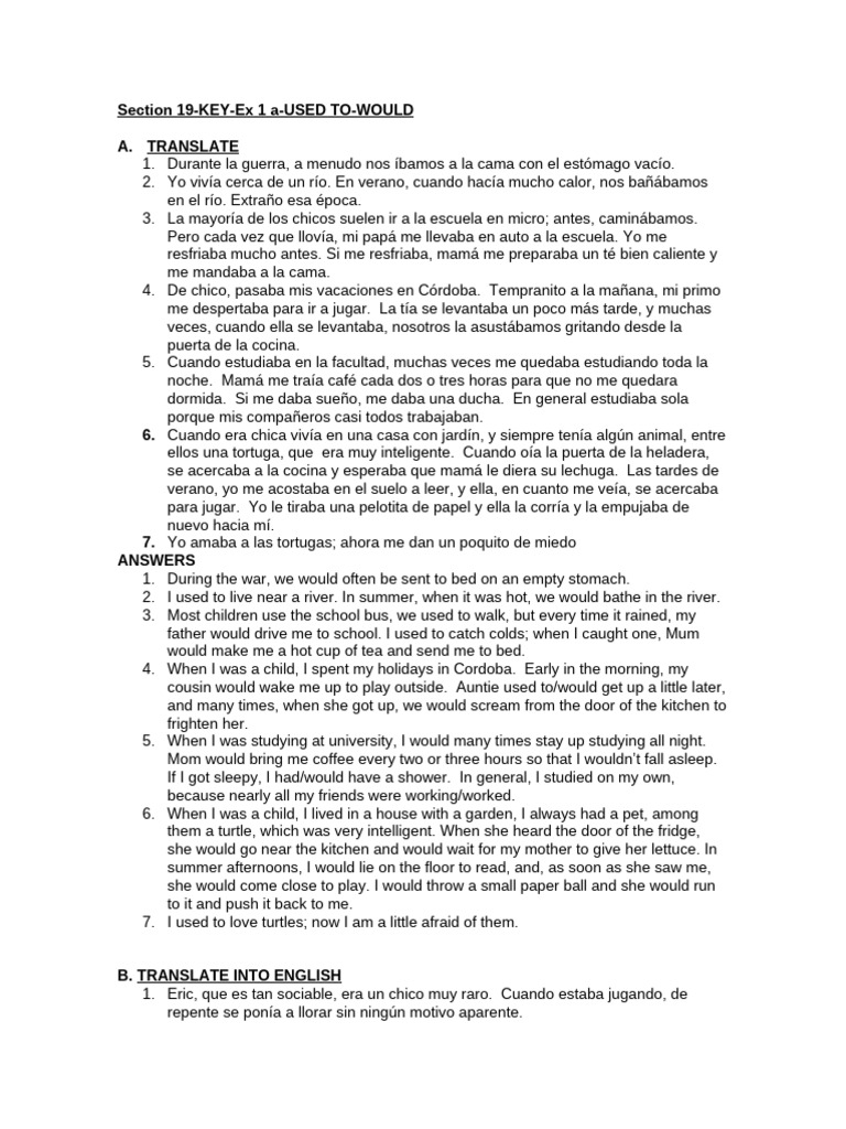 Section 19 Key Ex 1 A Used To Would | PDF