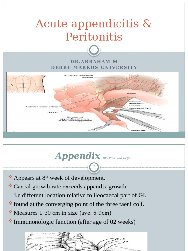 Acute Appendicitis and Peritonitis Overview | PDF | Peritoneum | Liver