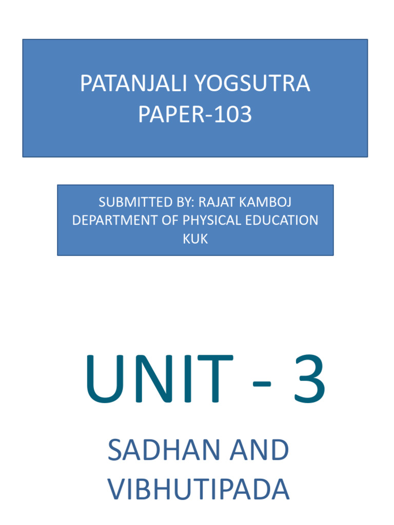 Notes - 4678 - M.A Yoga 103 (Unit-3) | PDF