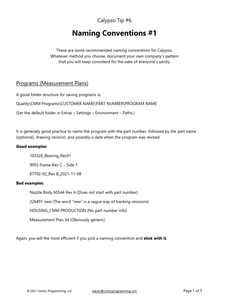 Calypso Naming Conventions Guide | PDF | Geometry