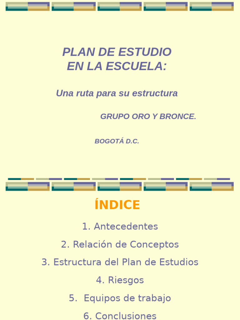 Estructura del Plan de Estudios en Educación | PDF | Plan de estudios ...
