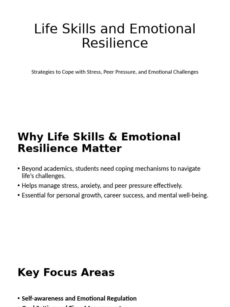 Life Skills for Emotional Resilience | PDF | Psychological Resilience ...