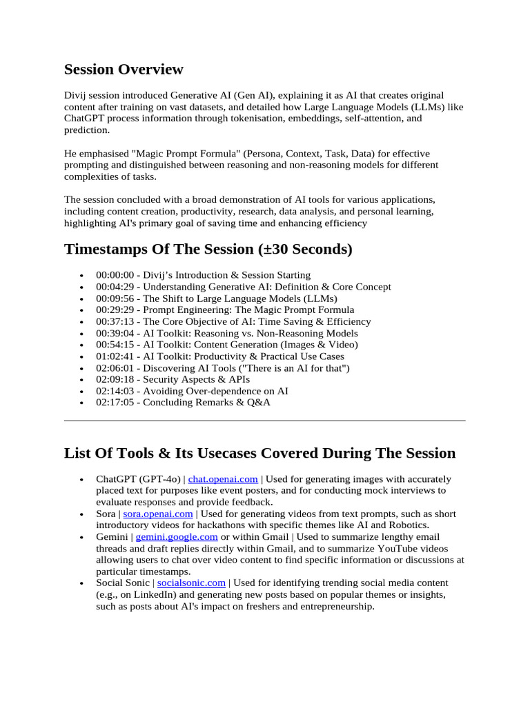 Generative AI Training Session Insights | PDF | Artificial Intelligence ...